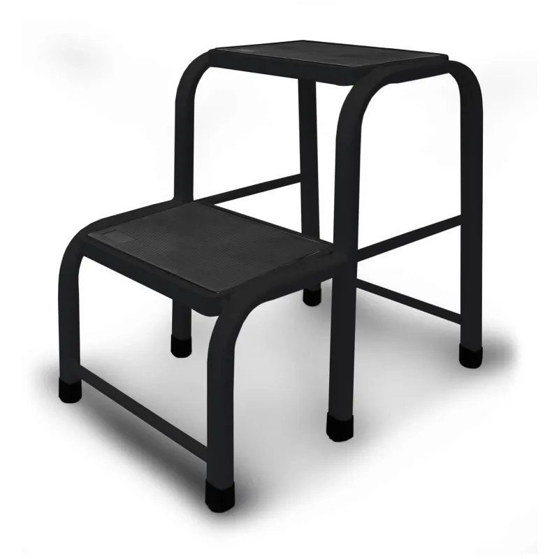 2 Step Steel Stool 150kg (Black)