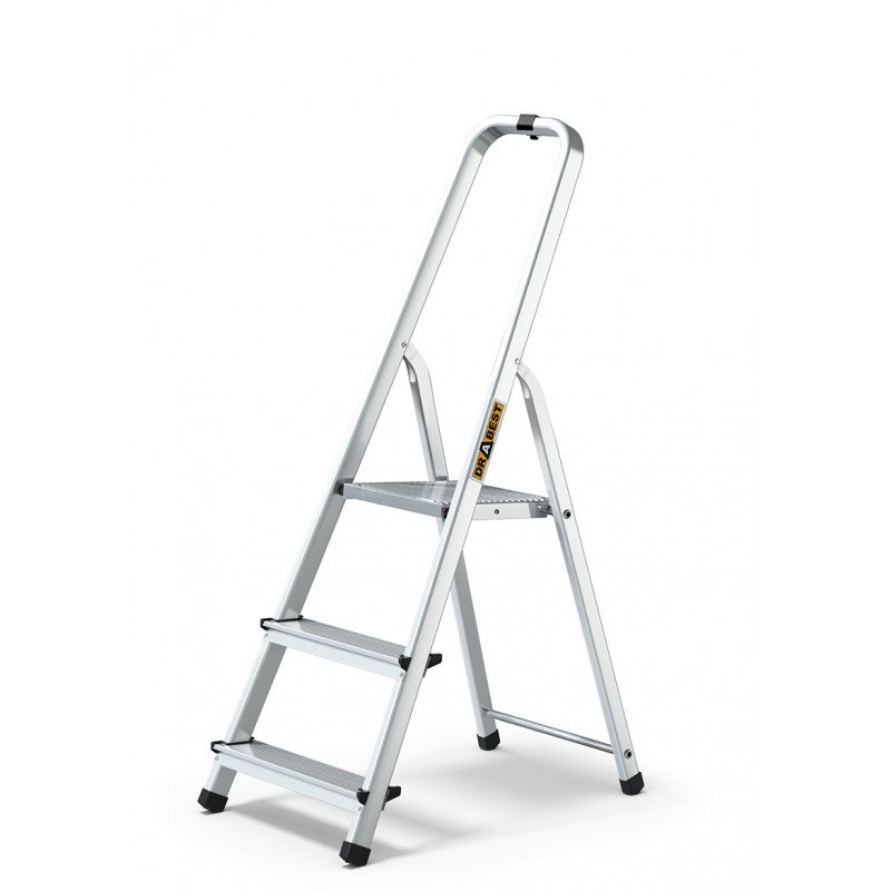 Aluminium Household Ladder with 3 Steps + Hook for free