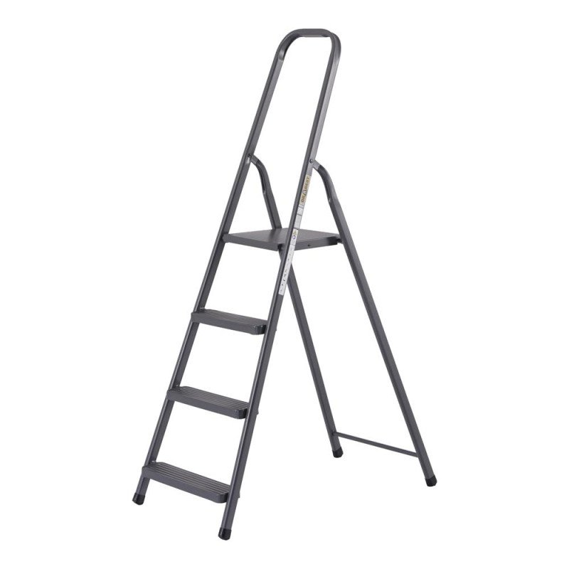 Steel Household Ladder with 4 Steps (Grey)