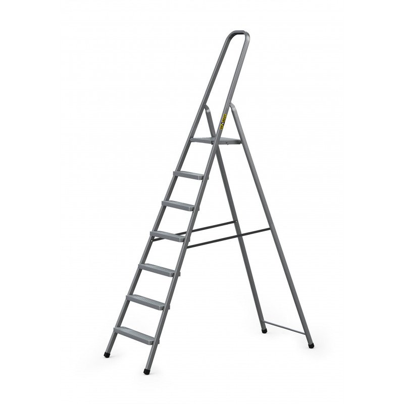 Steel Household Ladder 7 Steps (Grey)