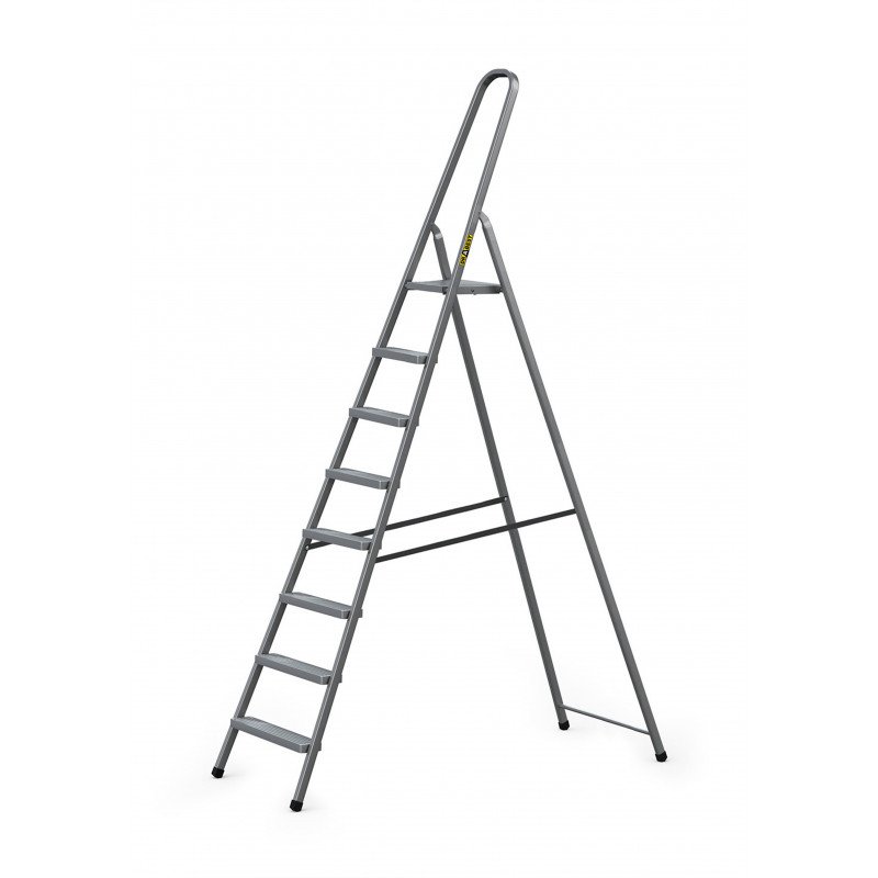 Steel Household Ladder 8 Steps (Grey)