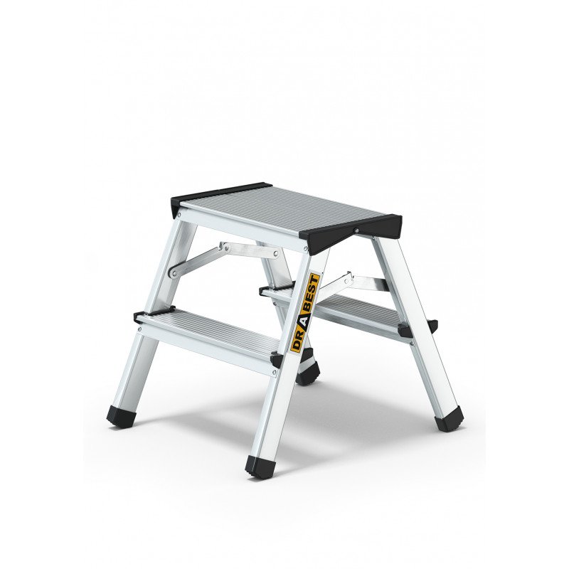 Two-Step Aluminium Double-Sided Household Ladder 125kg